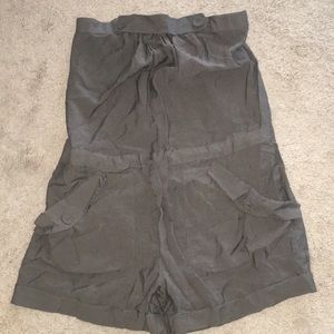 BCBG Strapless Romper in Olive